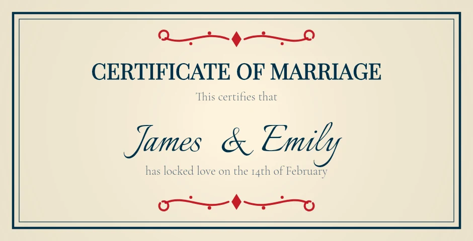 Elegant Ivory marriage certificate template preview