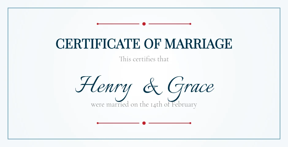 Minimalist marriage certificate template preview